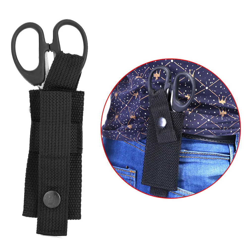 Scissors Pouch Case Black Nylon Military  Scissors Sheath  Key chain Shears Pouch Bag Holder