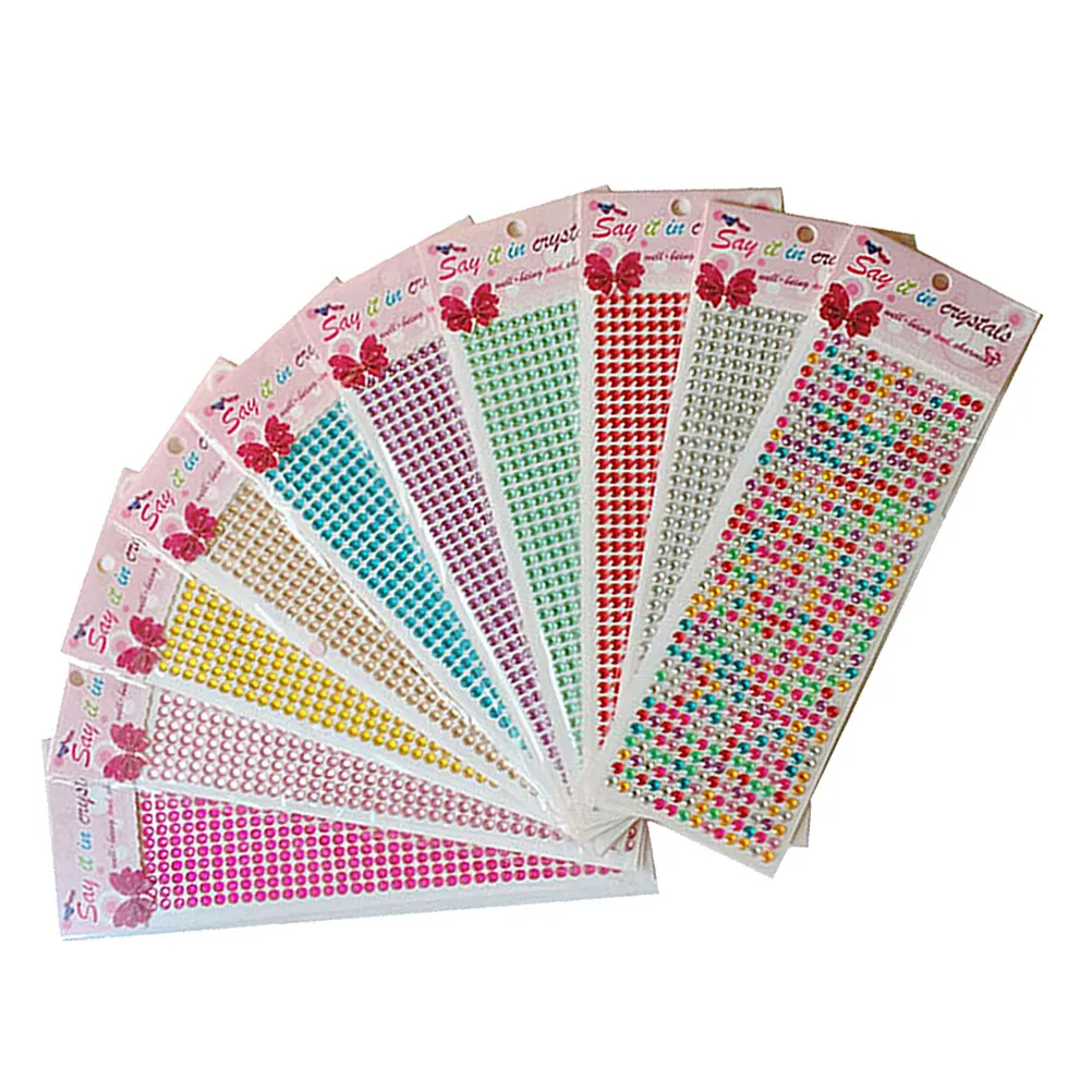 

5Pcs Mix Color Half Round Acrylic Pearl Beads Flat Back Sticker for Craft Makeup Body Decor Pearl Sticker Half Rouned Stick