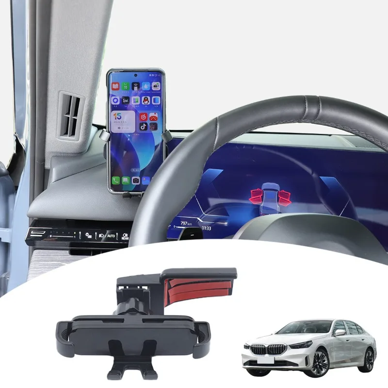 Für BMW 5er Serie G60 2024-2026 Auto-Armaturenbrett-Handyhalterung 360° °   Drehbare Handyhalterung GPS-Navigationsständer für alle Telefone