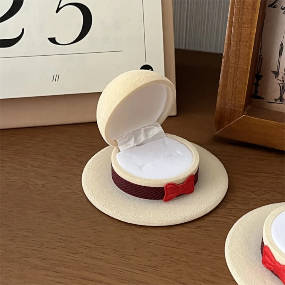 

Cute Velvet Creative Ring Case Swan Turtle Earrings Trinket Case Flower Mermaid Ring Display Box Girls