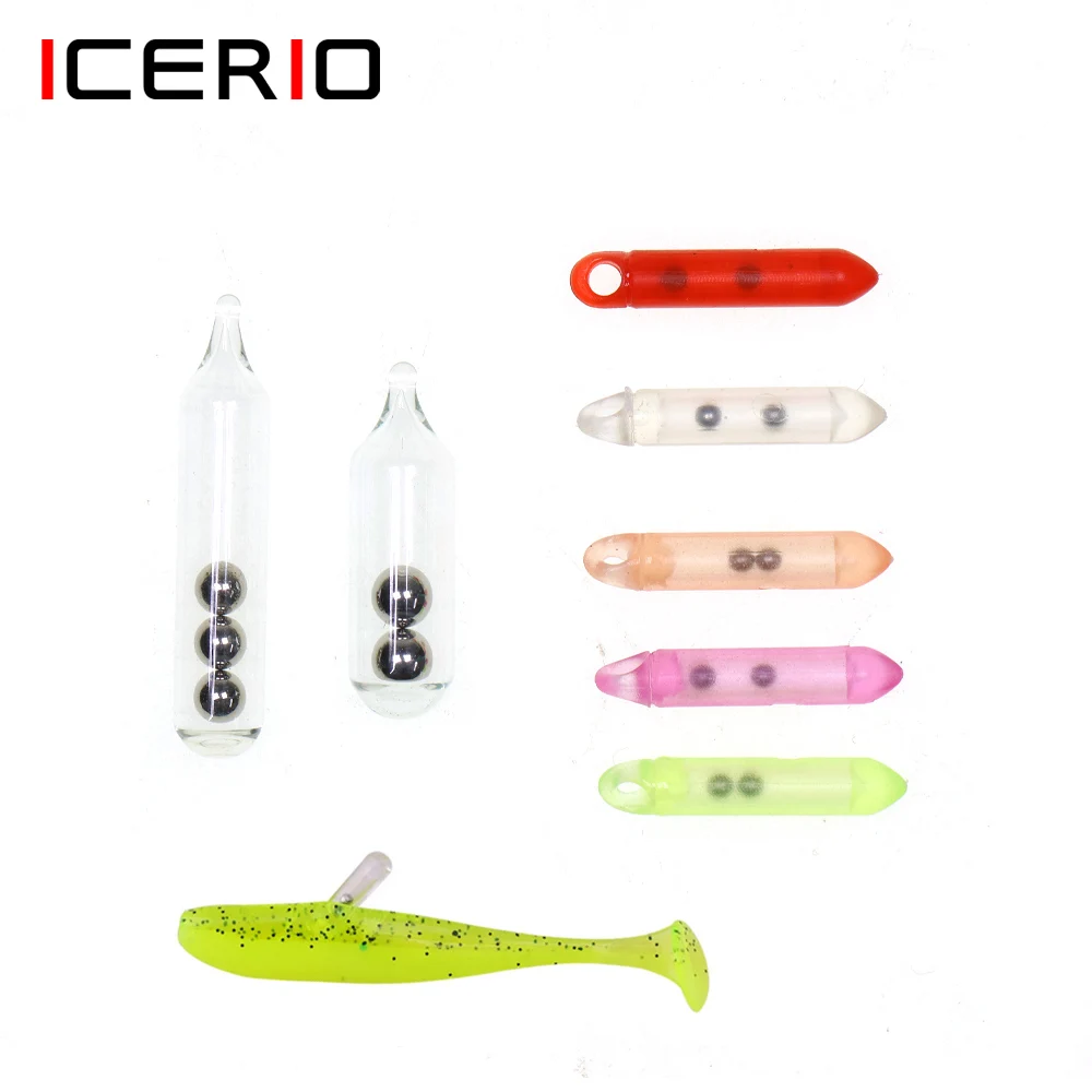 ICERIO 50 قطعة شريط الصوت الصيد إغراء خشخيشات الصلب الخرز ل اللافتات إغراء والطعم الصلب الحرارة يتقلص أنبوب خشخيشات يطير ربط المواد #1