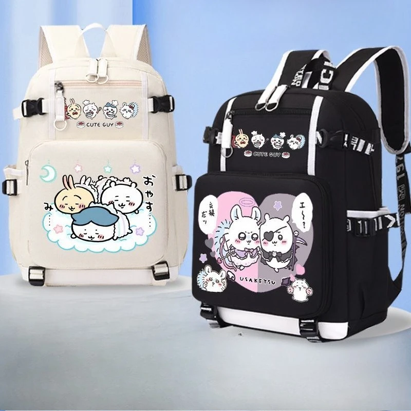 Anime Cartoon Kawai Chiikawa New Schoolbag Large-capacity Backpack Printed Zipper Wear-resistant and Pollution-resistant Joker