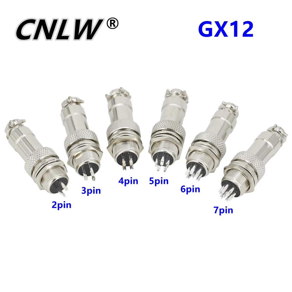 

1 Set GX12 12mm Screw Aviation Connector Plug 2/3/4/5/6/7 Pin The Aviation Plug Cable Connector Regular Plug and Socket