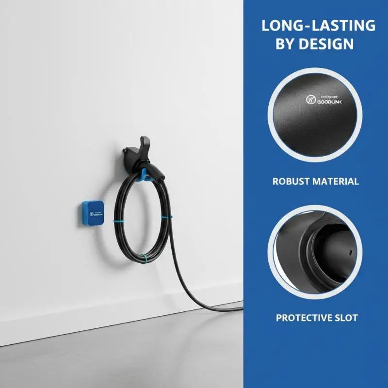 Portable EV Charger Holder Stand — For Nacs Type 1 Type2 GB/T Car Charger Wall Mount Bracket, Car Charging Cable Bracket