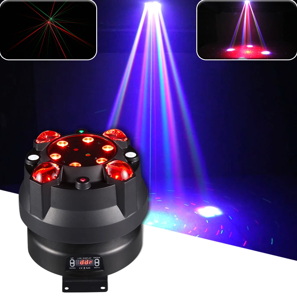 

New Mold With Remote 4 Effect IN 1 Light Disco 4x10w RGBW Led RG Laser Strobe Wash Beam For Stage Music Party KTV Night Club