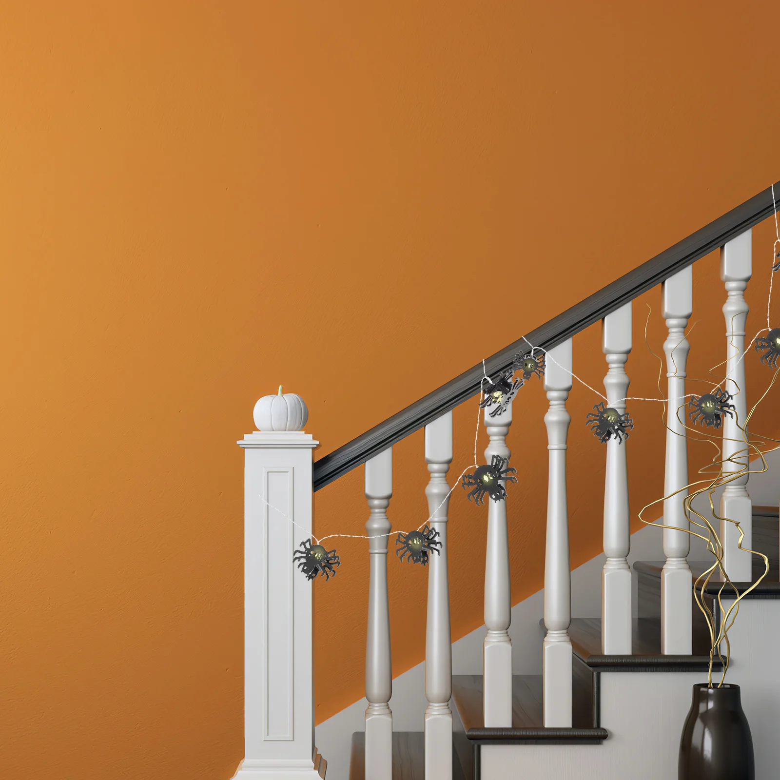 Spider String Lights Halloween Party Decorative Light 1.5m 10 LED Bendable LED Halloween Lights for Garden Stair Yard Outdoor