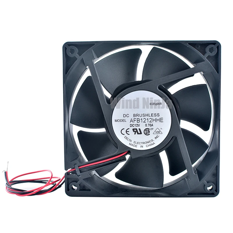 

AFB1212HHE 12cm X 120mm Cooling Fan - 120x120x38mm DC12V 0.70A 2900rpm Dual Ball Bearing for Server Power Supply