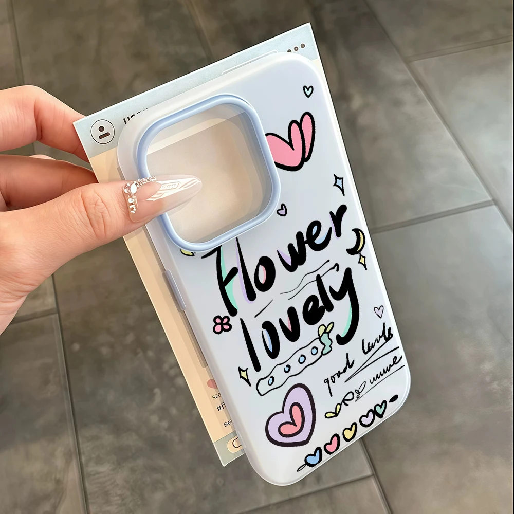 Für iPhone 17 15 16 14 Pro Max Hülle Plus Koreanischer Graffiti-Stil Cover Für iPhone 13 11 12 ProMax XS XR 8 Plus Bonbonfarbene Hüllen – Detail 7