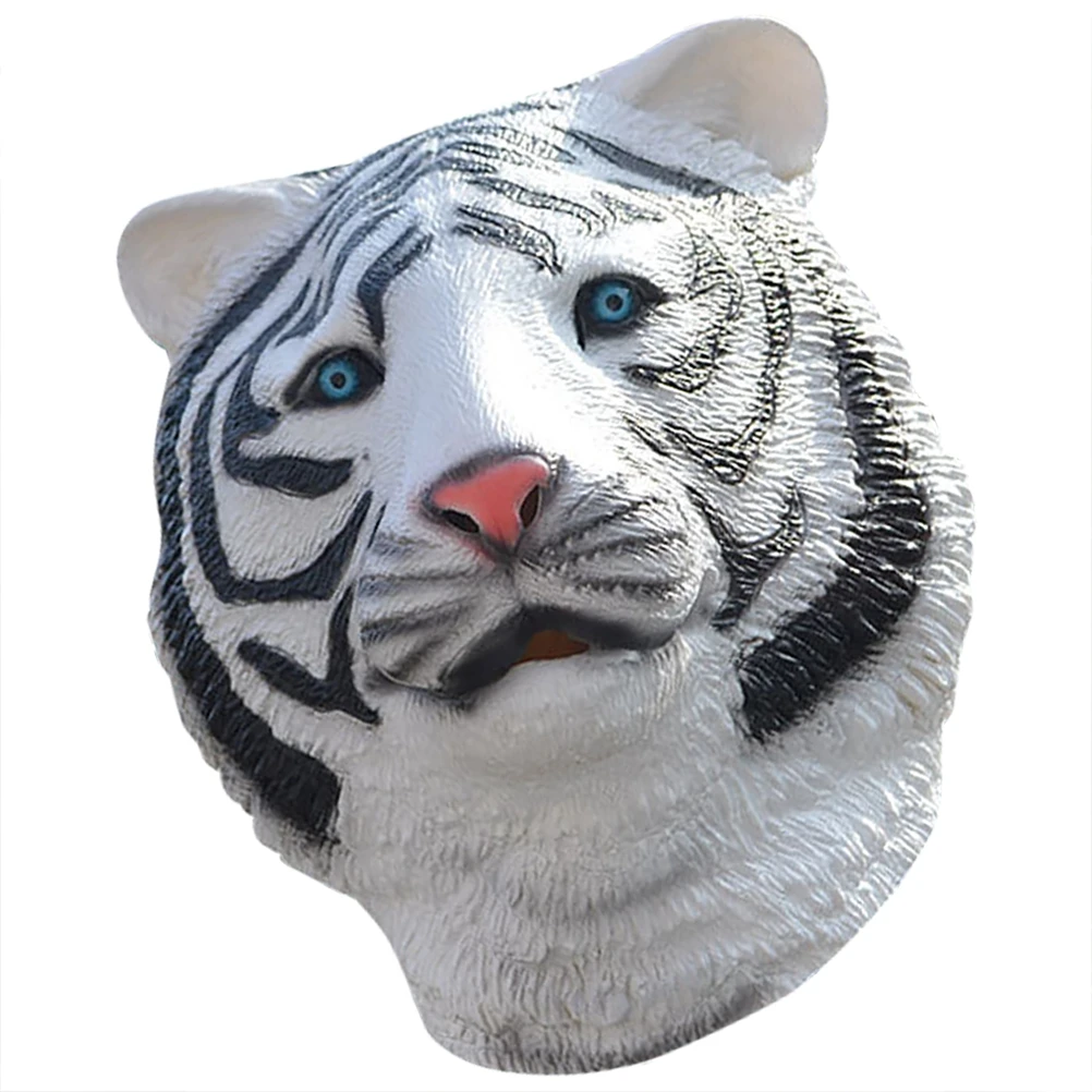 1 pieza de tocado de tigre creativo, disfraz de maquillaje para mascarada, diseño 3D vívido de Halloween, cubierta facial de Animal espeluznante, máscara de vestir