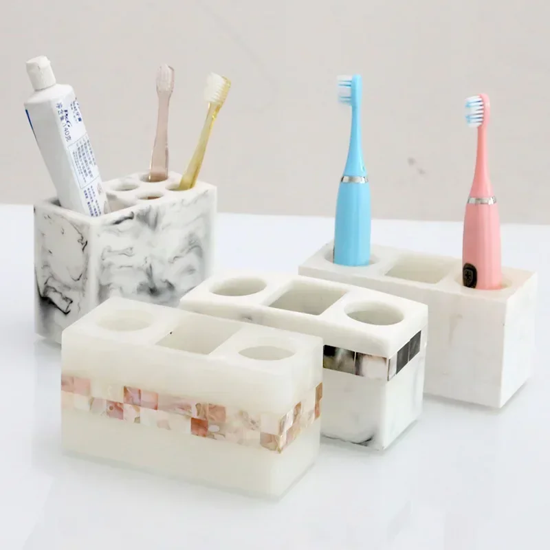 Creative Shell Marble Toothbrush Holder Storage rack Household luxury Modern minimalism Storage cup Bathroom accessories