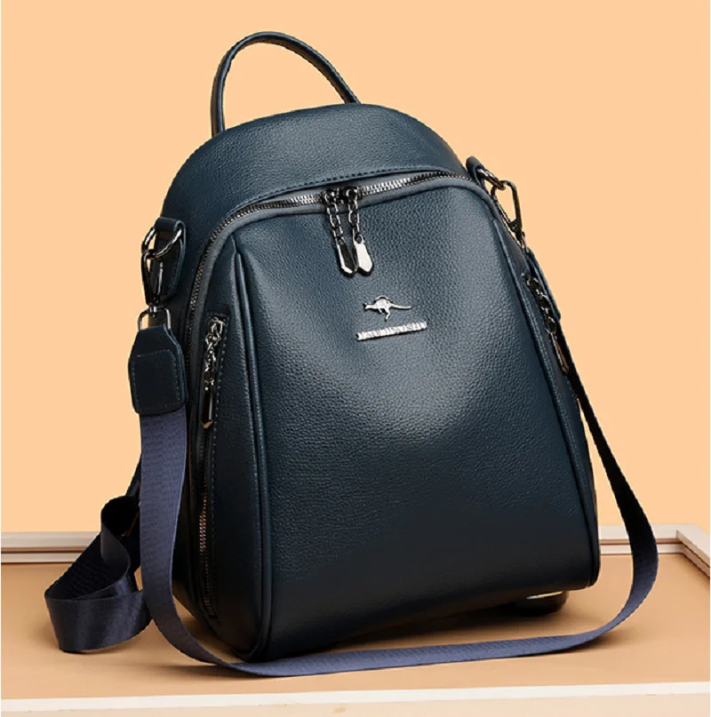 2025년 신상 한국 패션 대용량 여행 백팩 여성용 고급 가죽 숄더백 토트백 학교 가방 크로스백