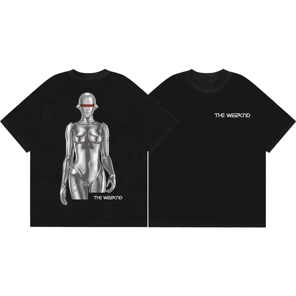 Rapper The Weeknd Merch T-shirts Men Women Clothing Fashion Hip Hop Short Sleeve T Shirt High Quality Cotton Oversized T-shirt