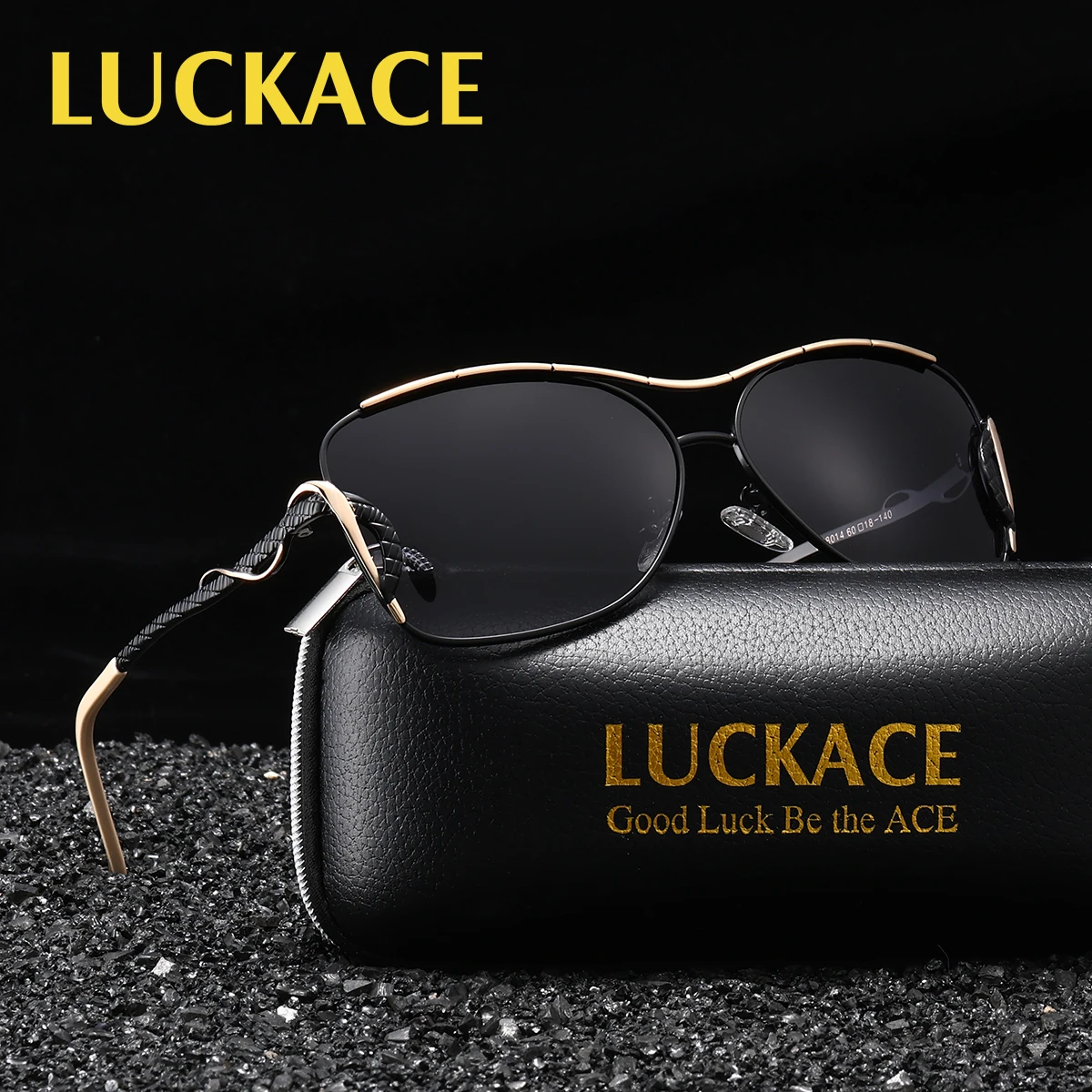 

LUCKACE Polarized Sunglasses Men's Retro Mirror Fashion Metal Sunglasses Driving Beach Party Gift Box Packaging Preferred Gift