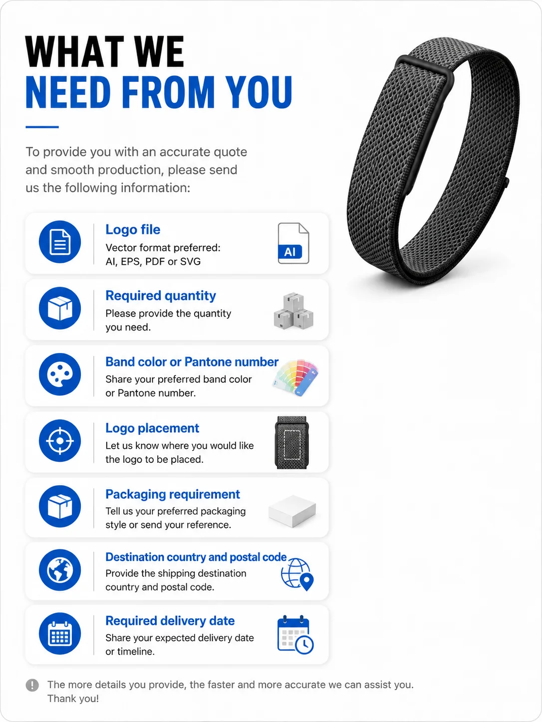 Individuelles Logo Nylon-Klettverschlussband Kompatibel mit Google Fitbit Air, OEM Gewebtes Ersatz-Armband, 3000 Stück Mindestbestellmenge – Detail 5