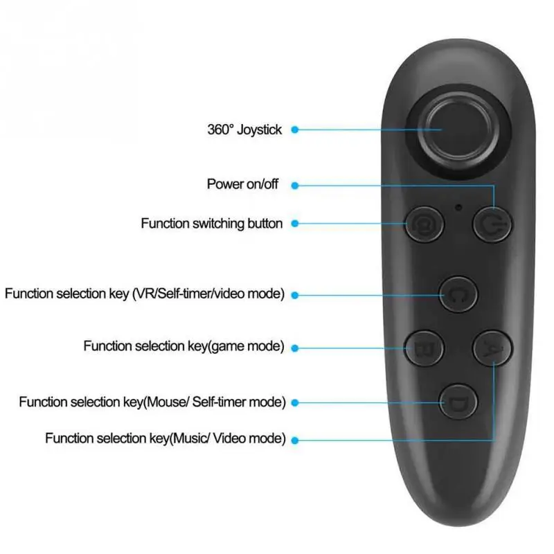 Wireless Bluetooth Gamepad Update VR Remote Controller for Android Smartphone Joystick E-book Game Pad Control for 3D Glasses VR