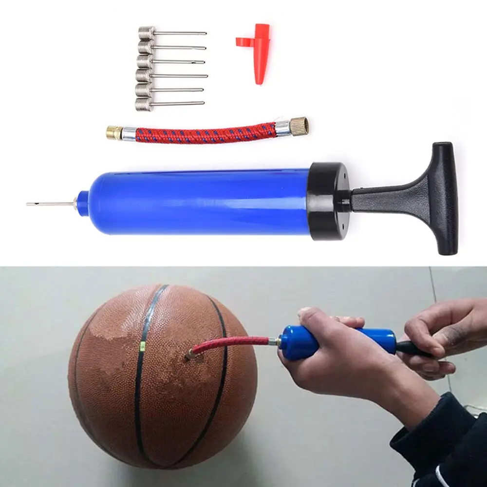 Blue Plastic 8 inch Soccer Balloon Balls Basketball Volleyball Inflator Air Needle Ball Pump Air Pump