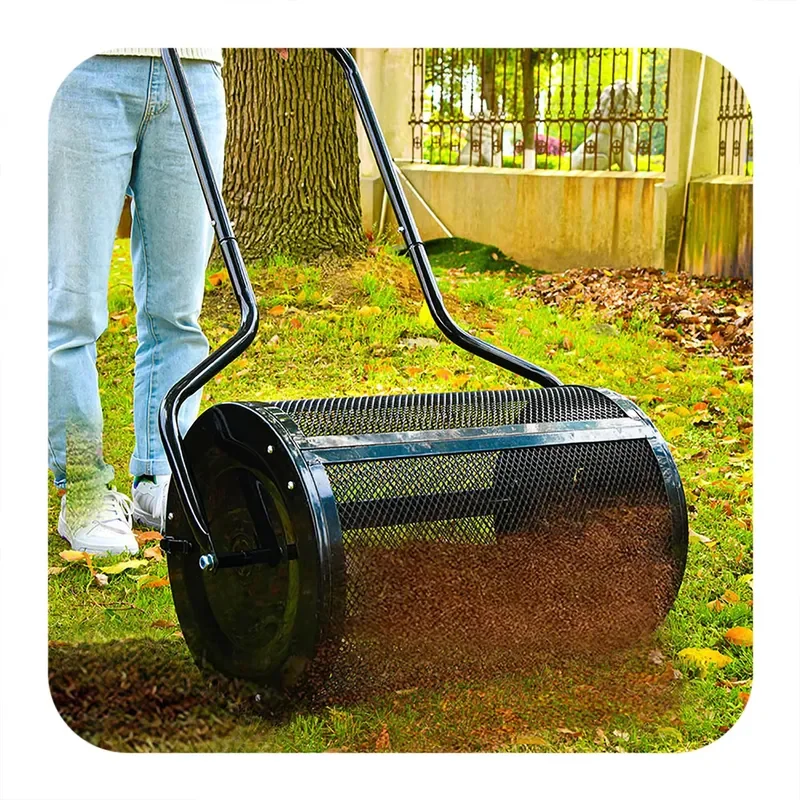 for Winslow & Ross 24 Inch Detachable Soil Spreader Fertilizer Manual Peat Moss Lawn Spreader Roller