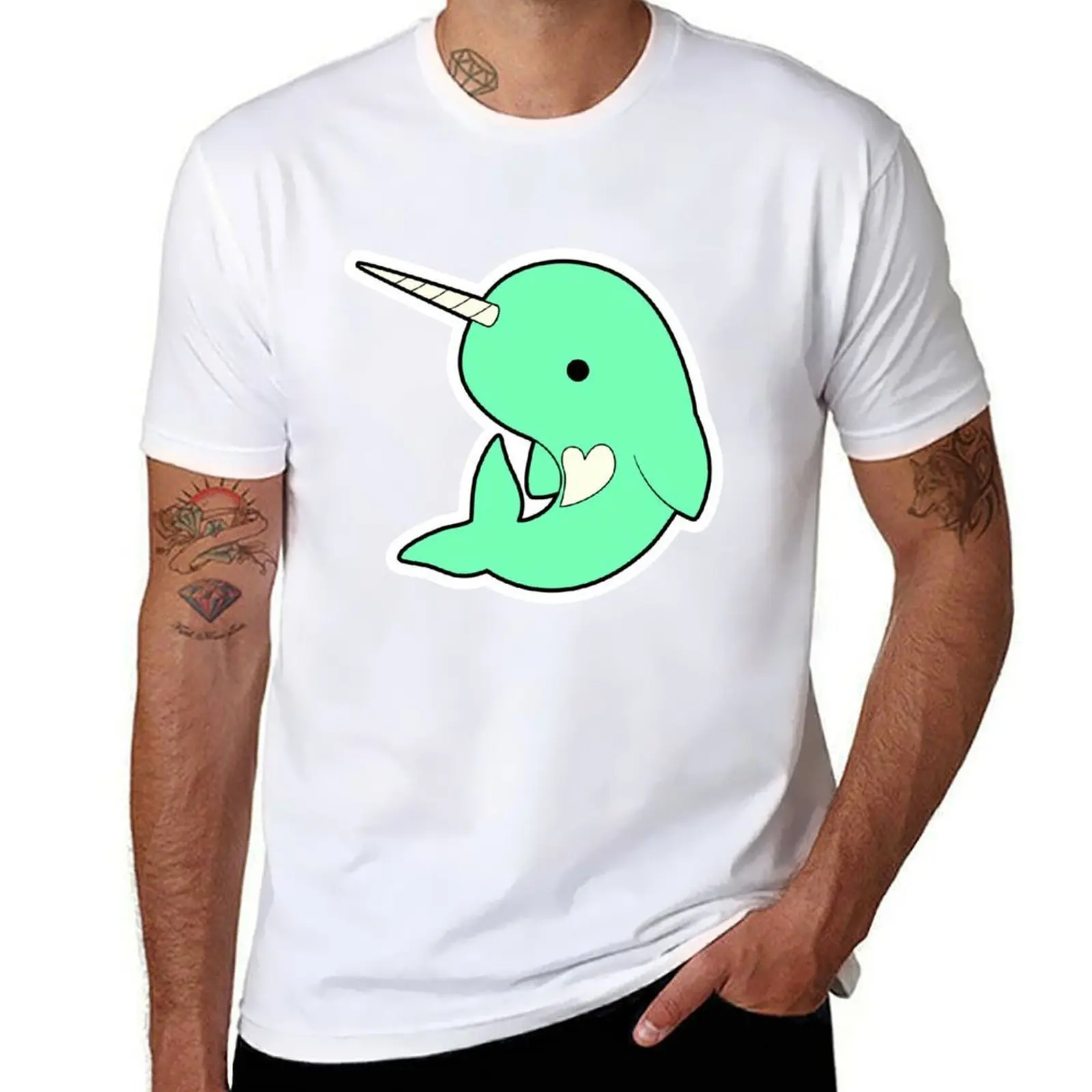 

Cute Teal Narwhal T-Shirt man t shirt luxury anime tshirt T-Shirt