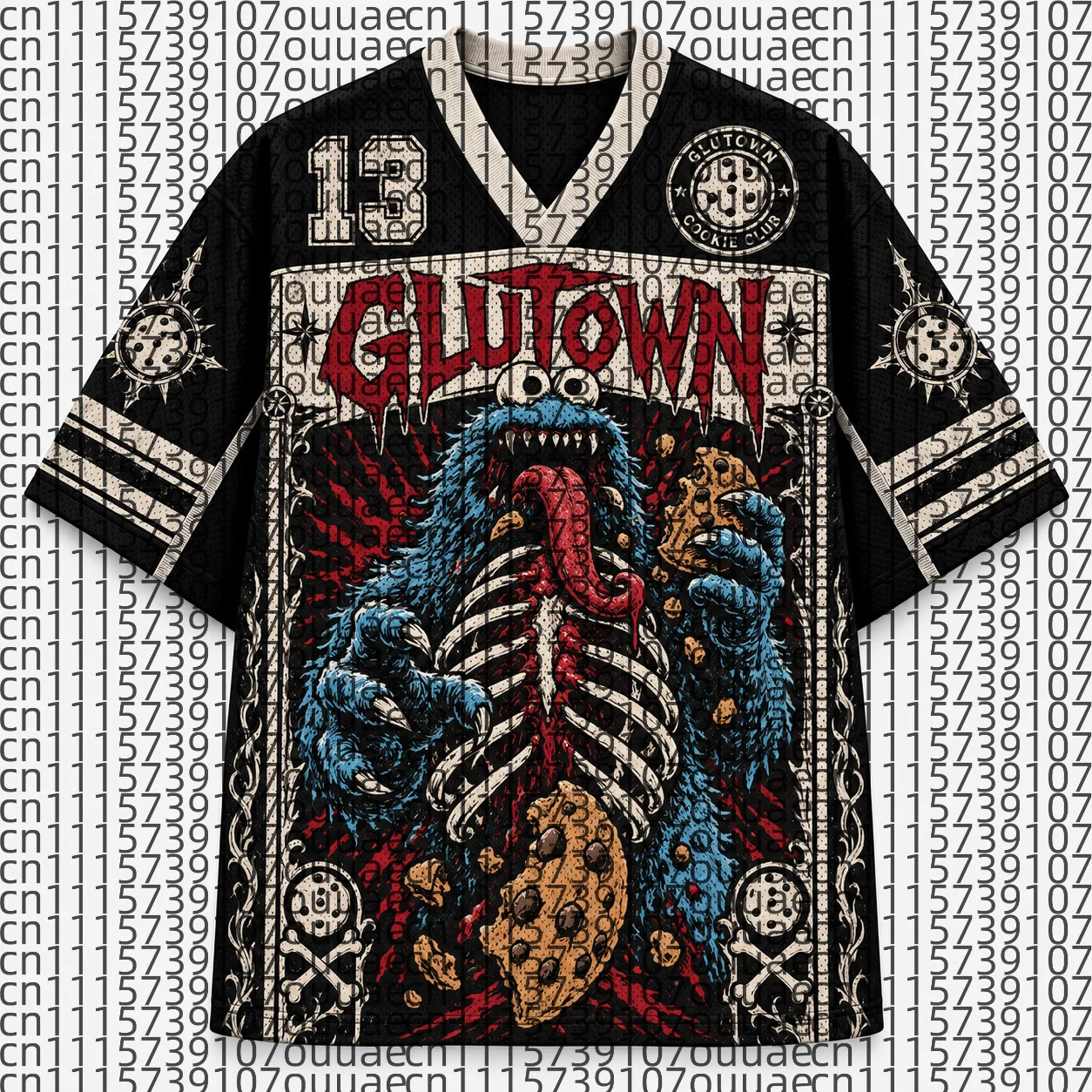 2026 Popular 80s Themed Sports Fashion Short Sleeved V-neck Mesh Streetwear Retro Band Movie Game Fan Gift T-shirt