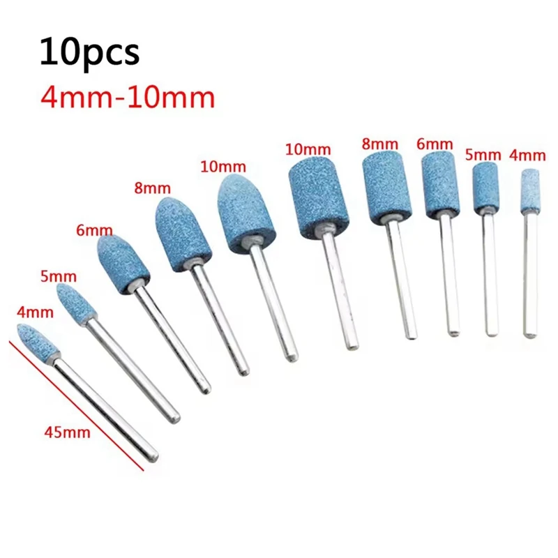 HW 10 pezzi testa per lucidatura testa ruota abrasiva montata per utensile elettrico rotante Dremel pietra abrasiva elettrica accessori Dremel