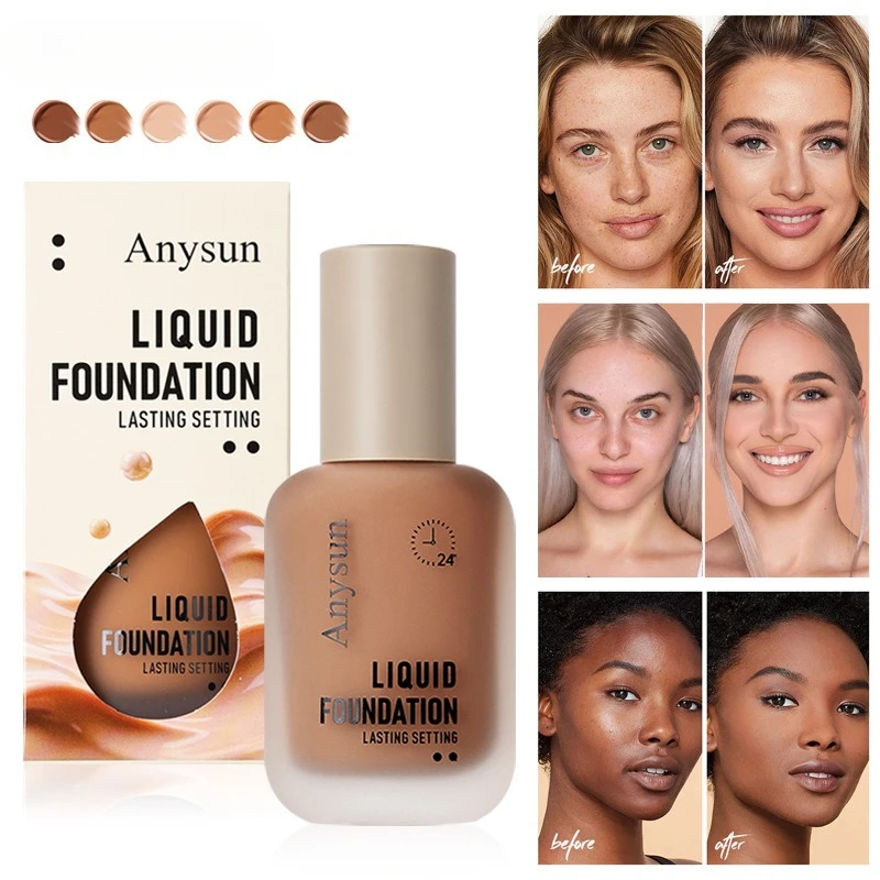 Lightweight Flawless Liquid Foundation, Breathable Thin Texture, All-Day Transfer-Resistant, Creates Natural No-Makeup Finish