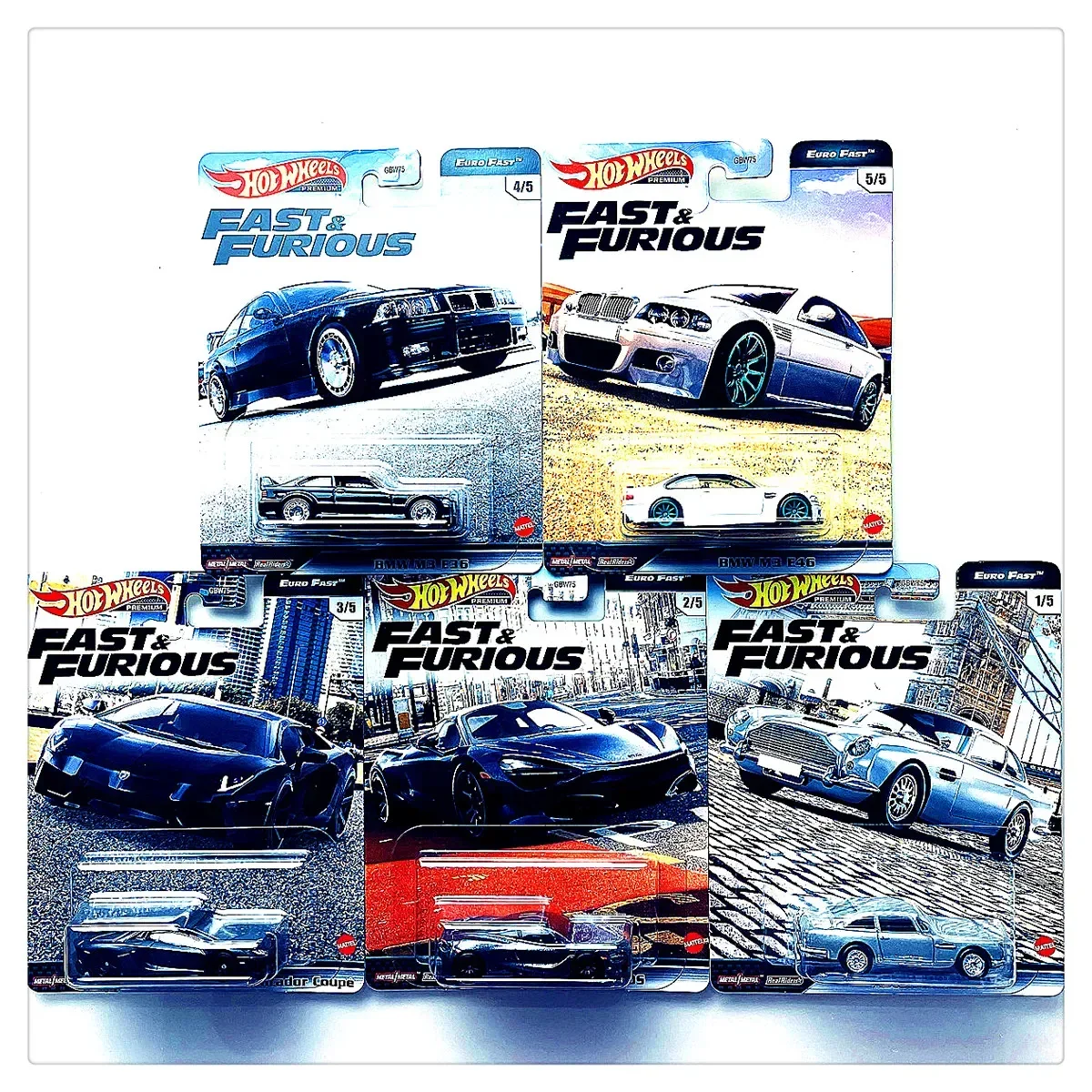 Broken Box Hot Wheels Premium Car Fast and Furious Vehicles Diecast 1/64 Euro Fast Full Force Fast Runner Boys Toys for Children