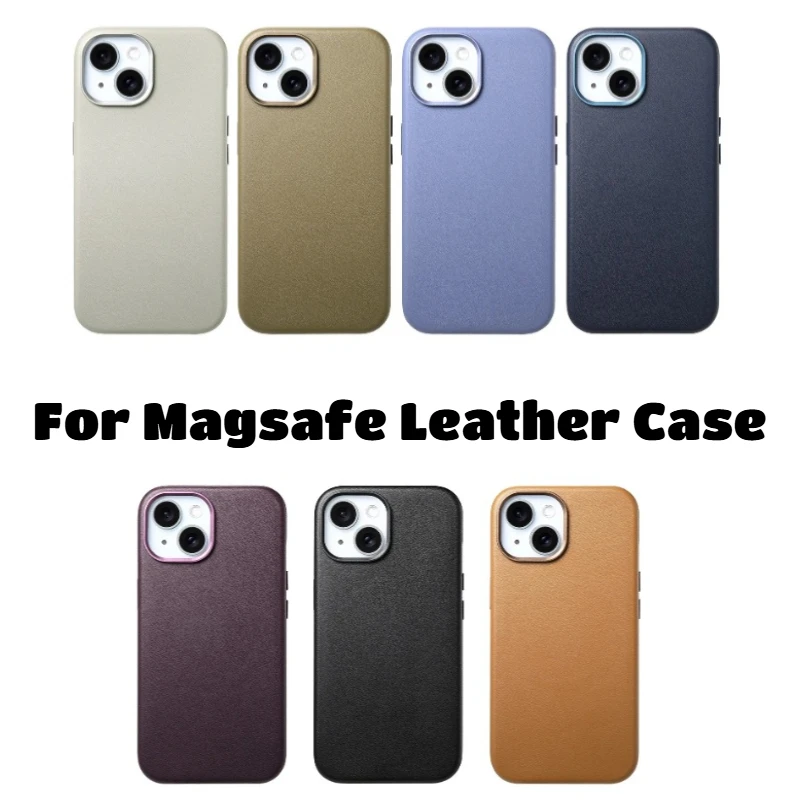

For Magsafe Leather Case For IPhone 17 16 15 14 13 Pro Max Plus Air Business Sle Strong Magnetic Wireless Charging Protect Cover