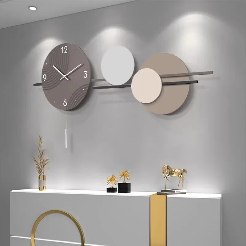 # 2024 New Restaurant Clock Wall Clock Living Room Creative Home Light Luxury Modern Simple Wall Decoration Clock