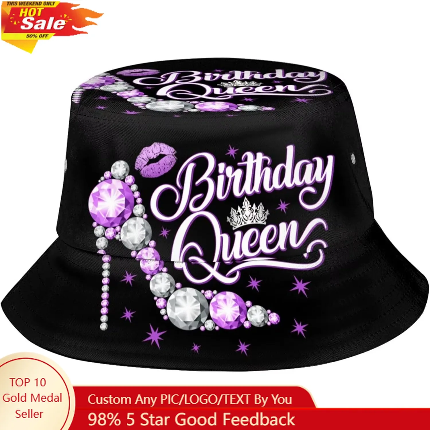 

Happy Birthday Bucket Hat for Women Men Birthday Fisherman Hat Fashion Summer Travel Beach Sun Caps