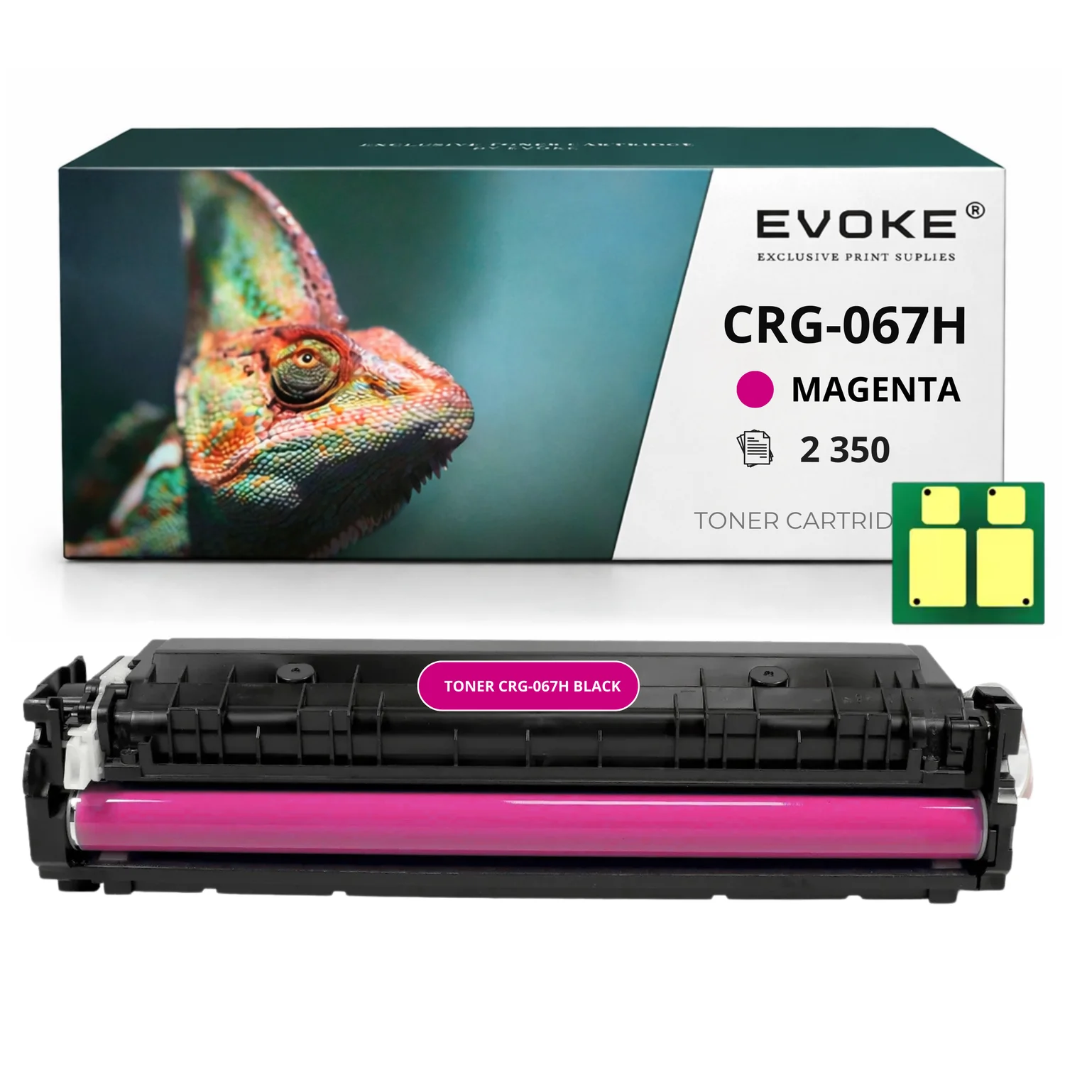 Evoke Compatibele Toner voor Canon Crg-067H Crg067H Crg067Hm Crg-067Hm W2213X 207X Magenta met Chip 2350 Pagina's I-Sensys Lbp631 Lbp633 Mf655