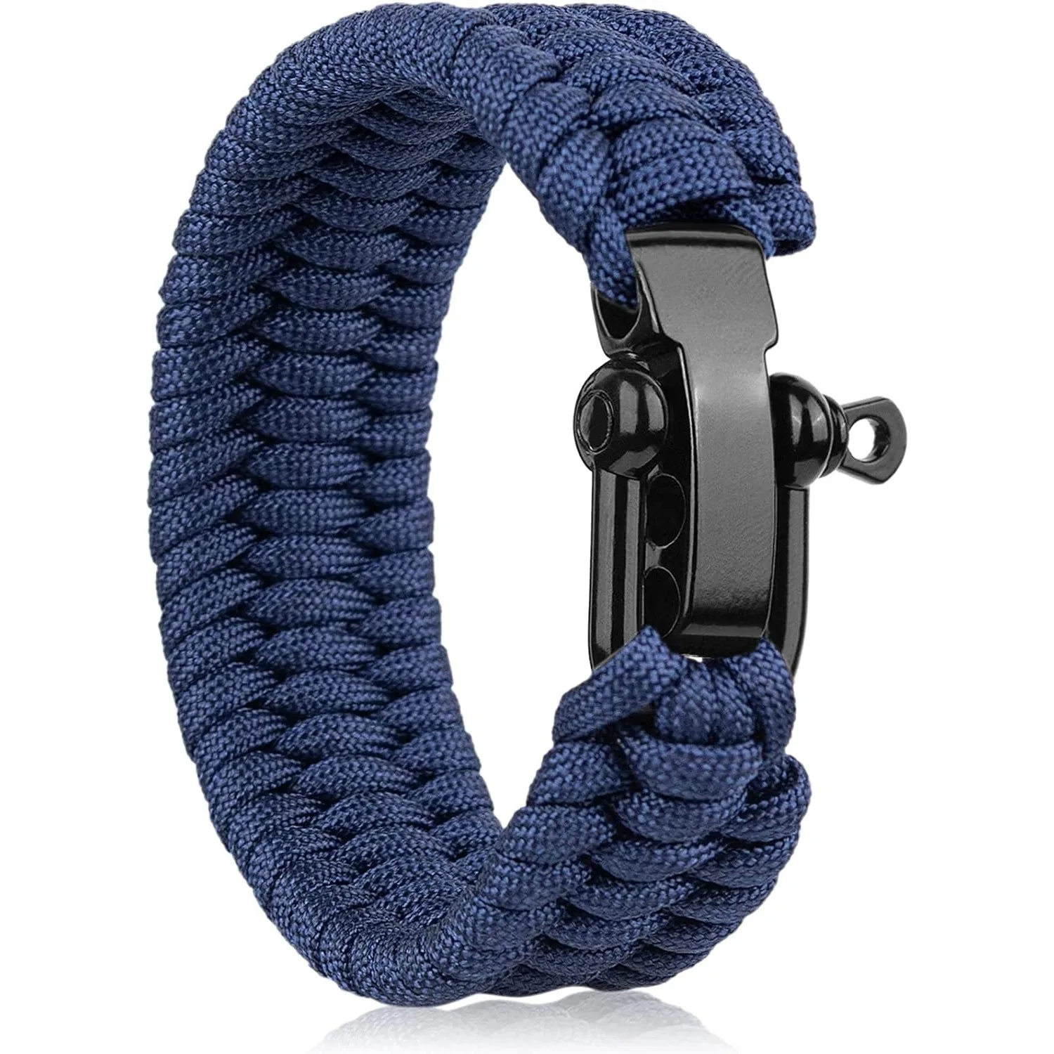 Pulseira de paracord de sobrevivência para homens 550 pulseira de corda de pára-quedas tipo u manilha tamanho ajustável acampamento ao ar livre caminhadas emergência