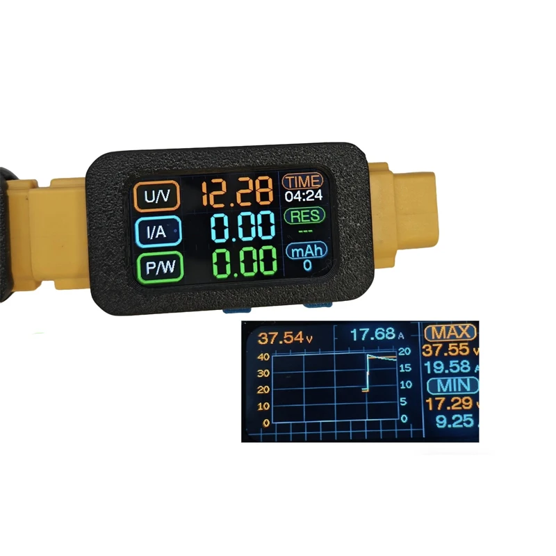1PCS Bi-directional Power Meter XT60 Ammeter with 1.47-inch Screen Display 36V/70V Maximum Measurable Voltage for RC Model Plane