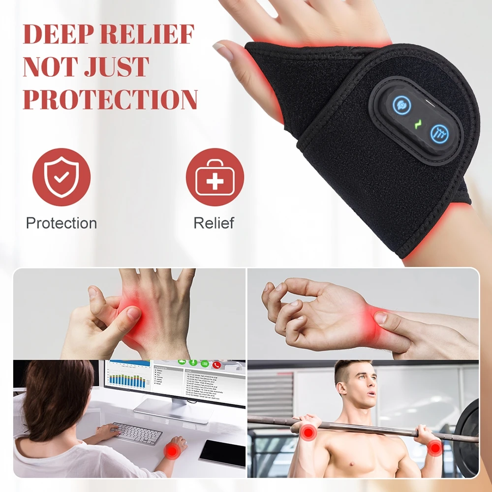 Red Light Therapy Wrist Strap Wireless Rechargeable Relieves Pain Tenosynovitis 660nm For Office Worker 850nm Wrist Belt Ankle