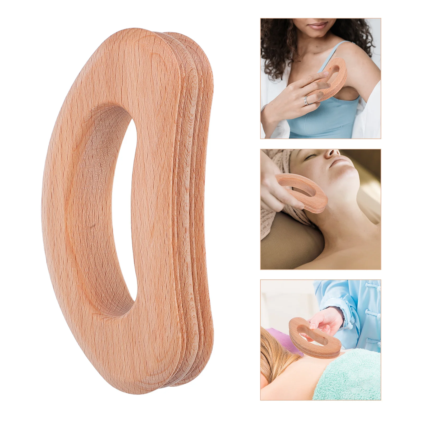 

Wooden Guasha Massage Tool for Home Spa Use Full Body Scraping Relief for Face Neck Back Waist Arms Manual Skin Muscle