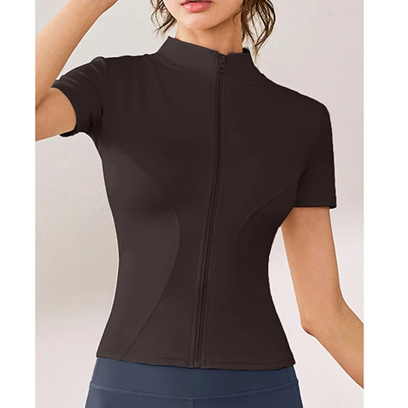 البريدي المرأة تشغيل الرياضة تي شيرت الصيف قصيرة الأكمام جولة الرقبة تنفس بسط رياضة اليوغا سليم اللياقة البدنية النشطة تي شيرت #4