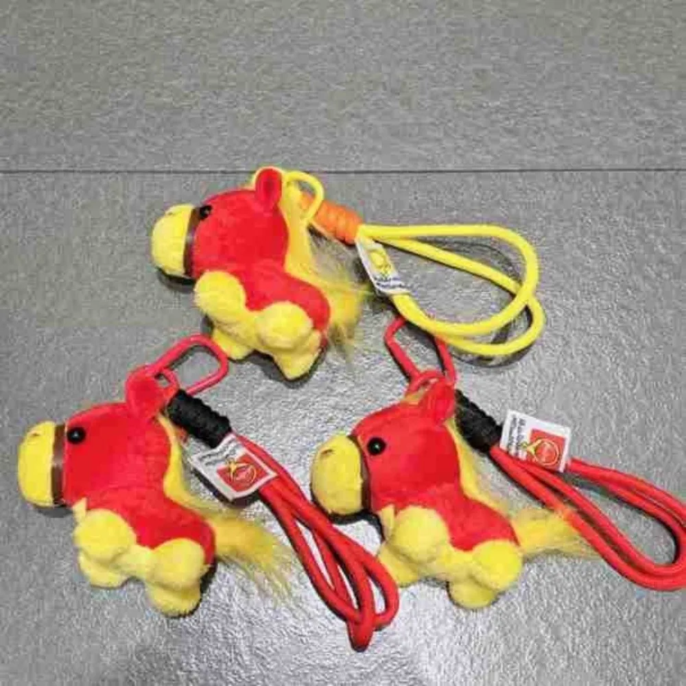 

Creative Pony Pendant Yuanbao Cute Horse Keychain 12cm Fluffy Chinese New Year Gift Home Decoration