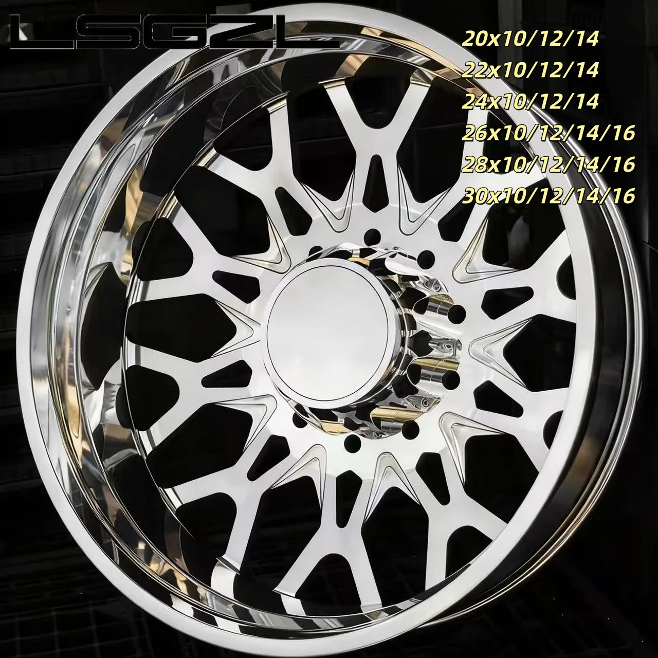 Forged Aluminum Deep Dish Wheels 17-30 Inch for F150/F250/F350/GMC/ 1500/2500/3500 Trucks-Lifetime Warranty