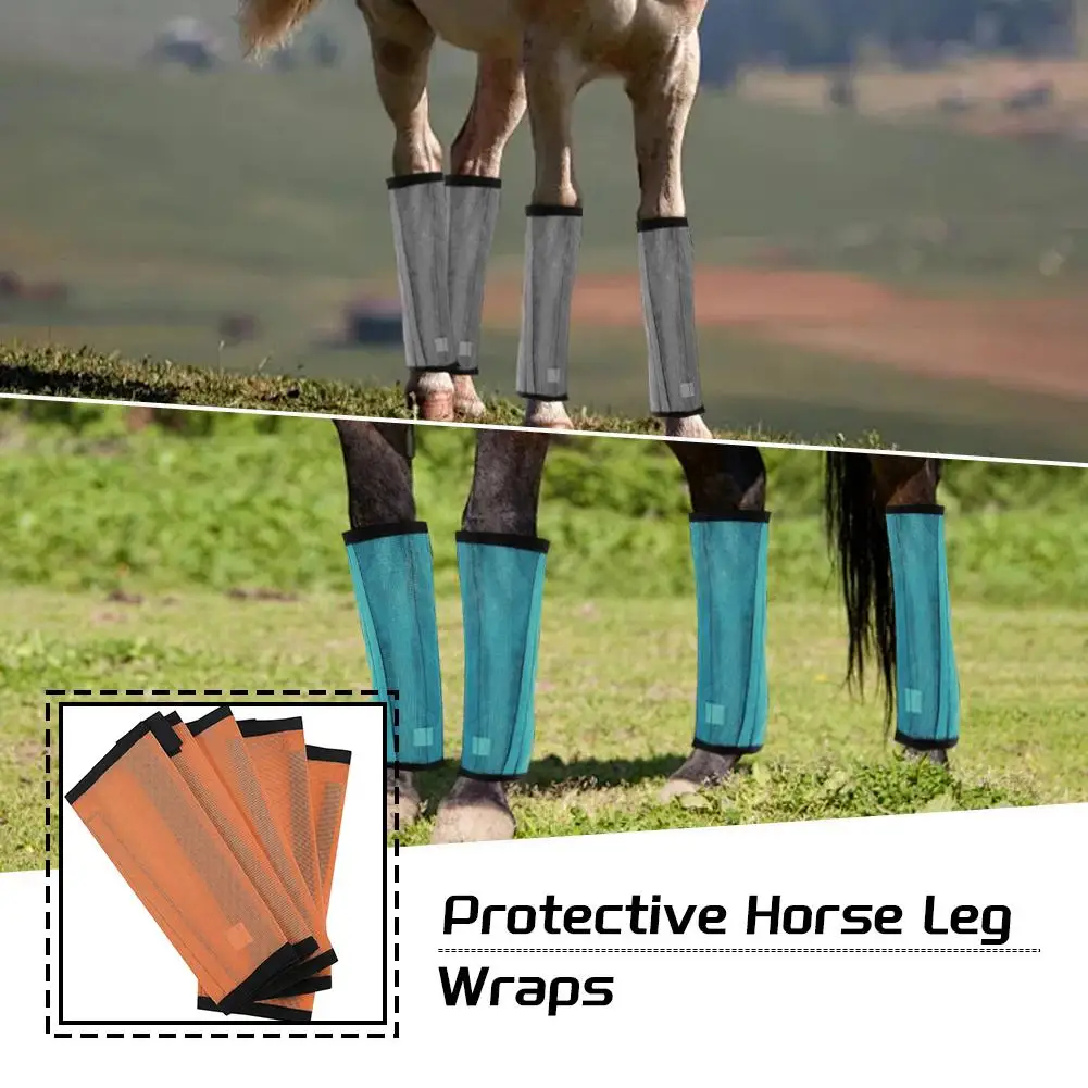 1set Mesh Fly Boots For Horse Breathable Horse Leg Protective Cover Horse Leg Leggings Guard Preventing Flies Mosquitoes Bites