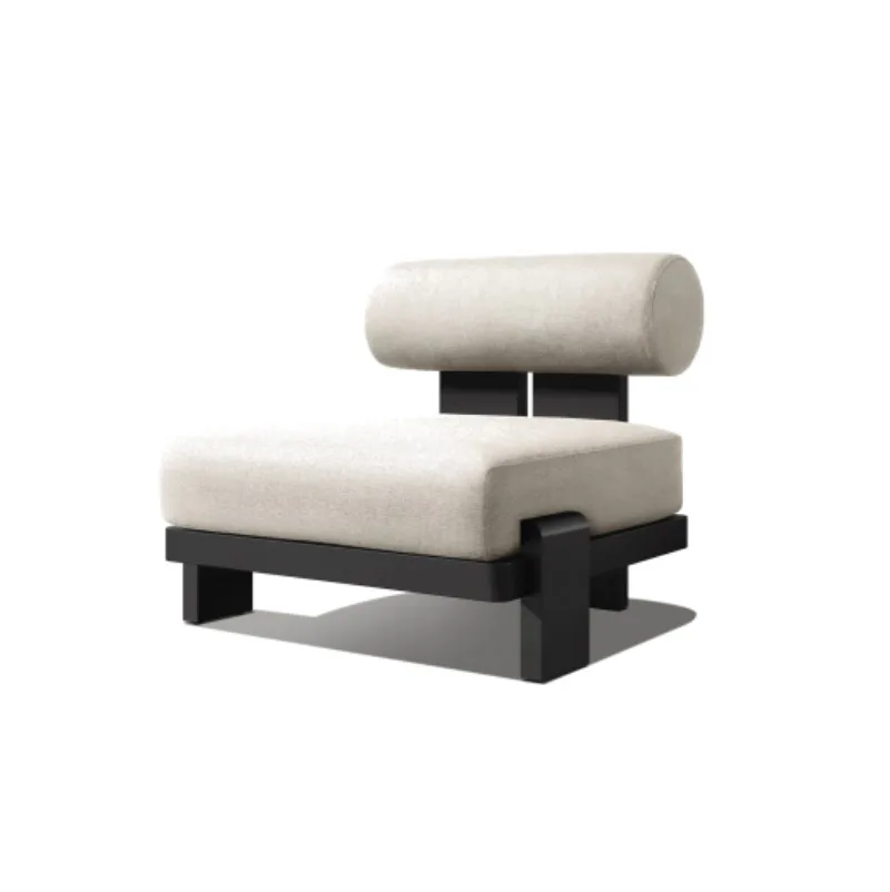 Hotel villa garden leisure modern luxury outdoor ottoman with waterproof pad aluminum frame ottoman