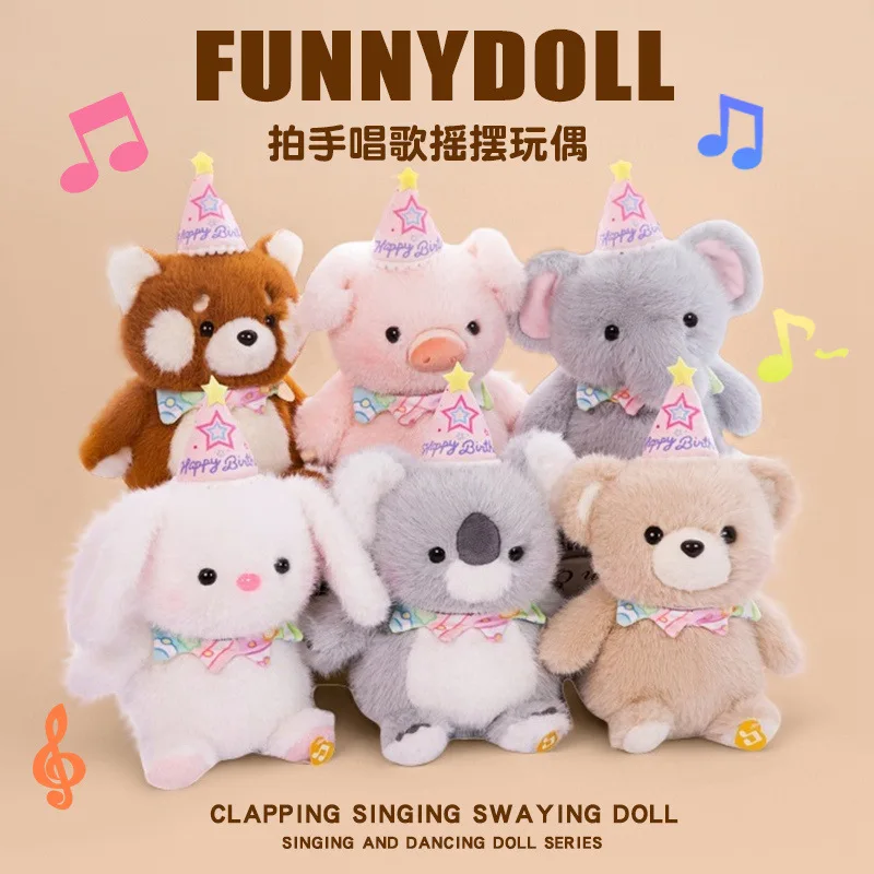 

Cute Electric Clapping Talking Dancing Plush Toy Cartoon Animal Elephants Pig Rabbits Soft Fun Interactive Electric Plush Toys