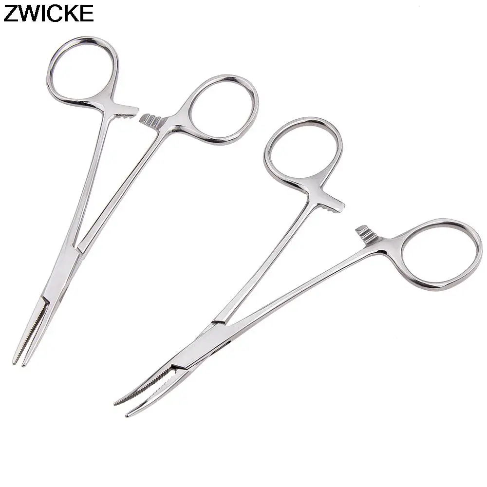 Pince hémostatique médicale, outils à main, pinces à cheveux d'animaux domestiques, outils plats, tête droite incurvée, 12.5 16 18cm