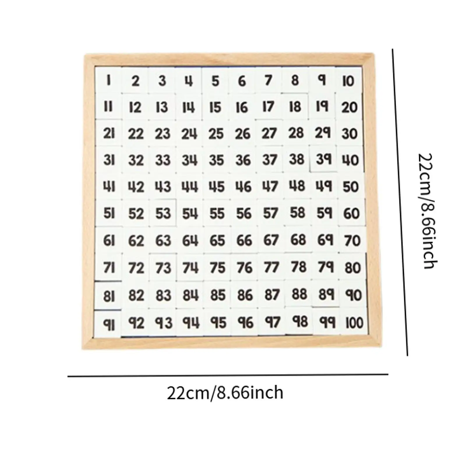 Wooden 1-100 Number Board 1 to 100 Consecutive Numbers for Birthday Gift