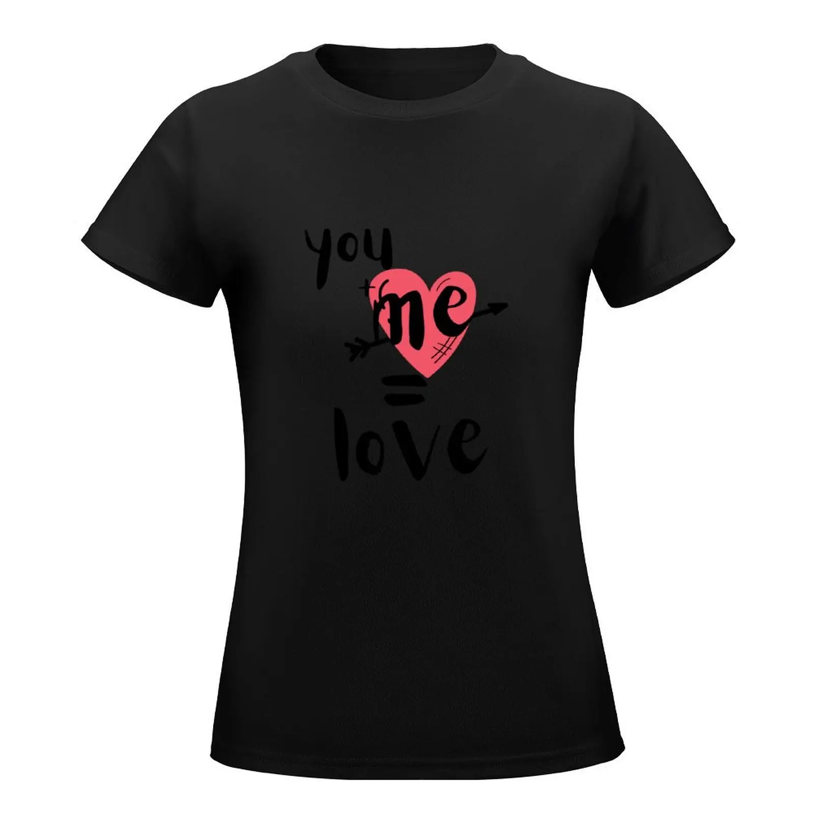 Copy of You plus Me equal Love T-Shirt anime clothes korean fashion summer clothes funny workout shirts for Women