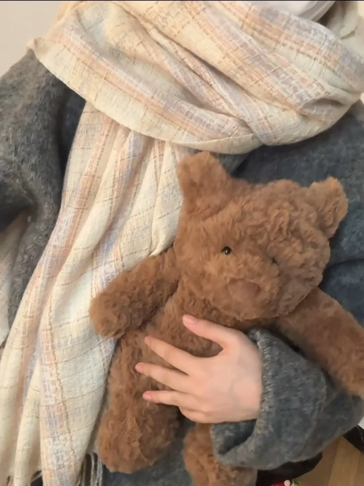 lenco-xadrez-macio-chique-em-tom-bege-versatil-simples-rosa-branco-para-estudantes-calor-tecido-de-poliester-retangulo-macaco-presente-de-inverno