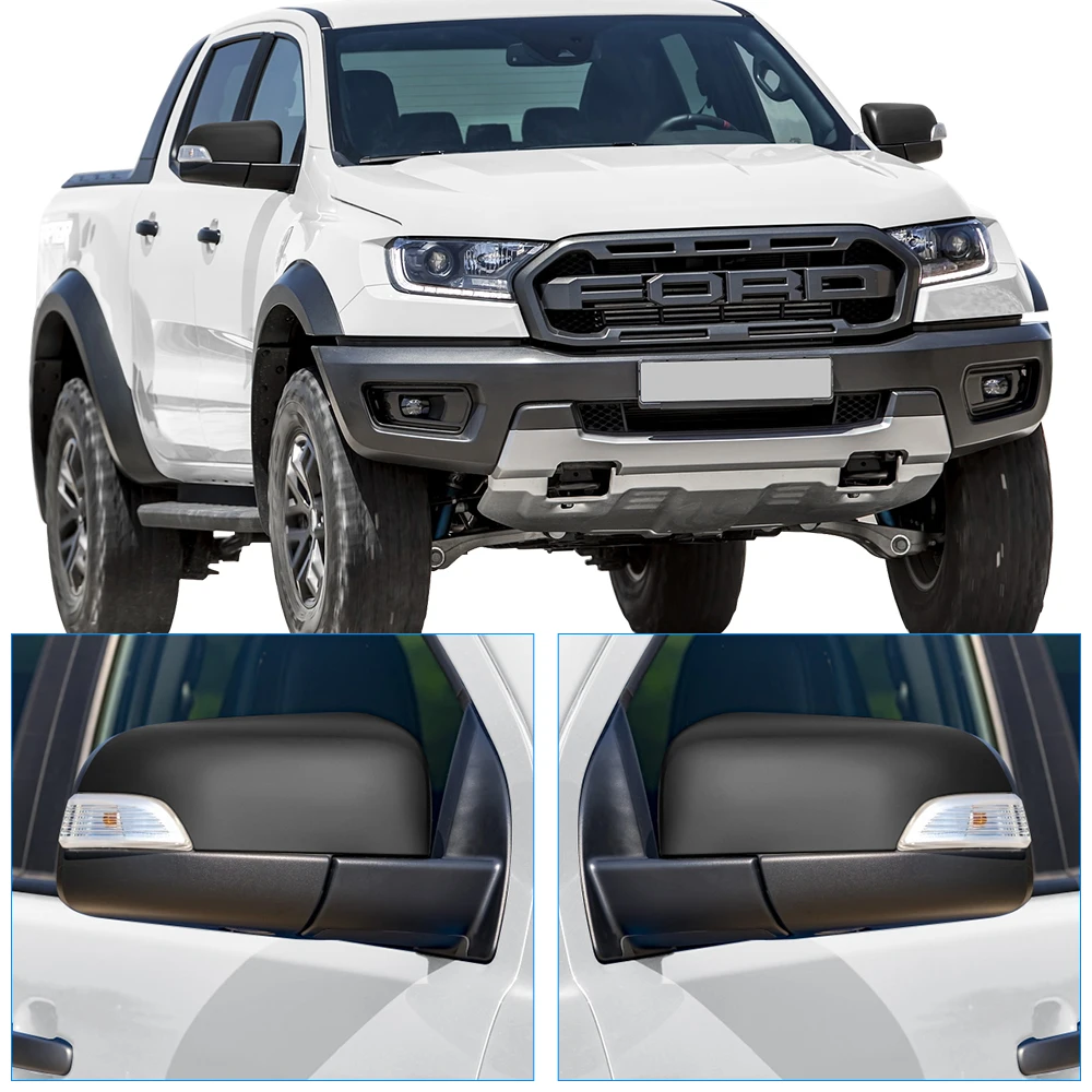 Spiegel abdeckung ohne LED mattschwarz für Ford Ranger 2013-2017 Wildtrak Limited Pickup Doppelkabine Zubehör – Detail 13