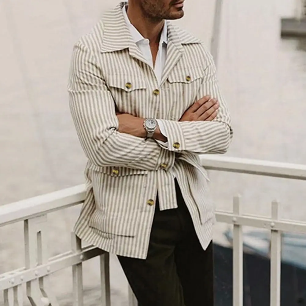 

Casual Outdoor Activities Men Cardigan Fashion Casual Mid Length Jackets Spring Autumn Jacket Slight Stretch Elasticity