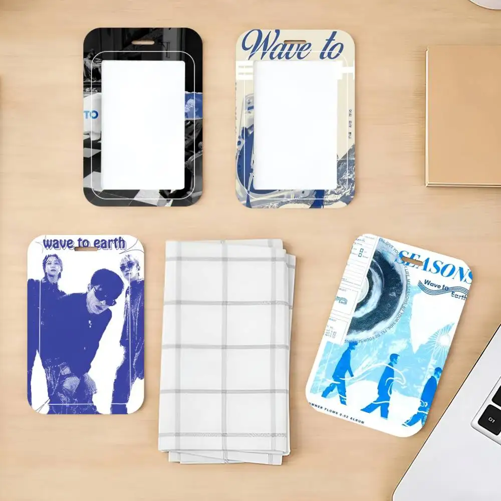 W-Wave To Earth Band ID Card Holder Neck Strap Pendant Door Badge Holder Lanyards Keychain Work Credential Case Gift