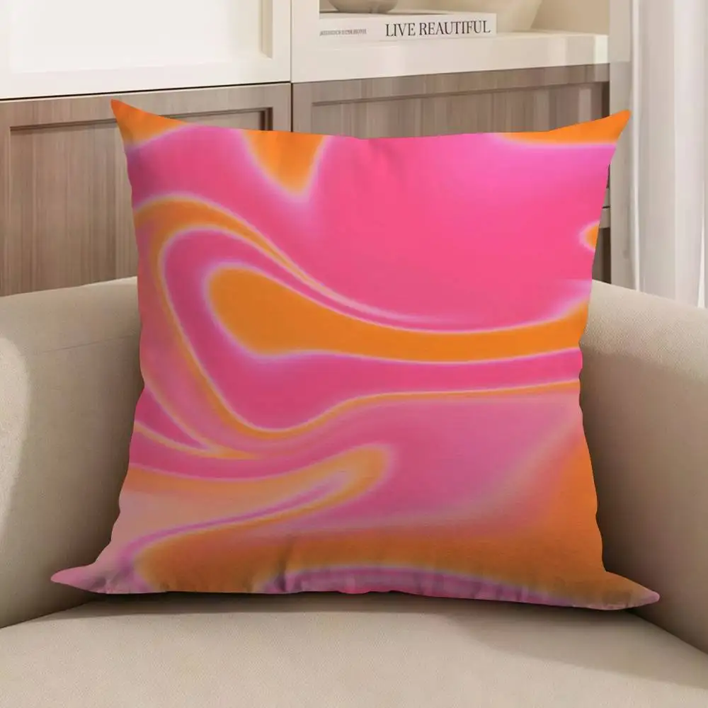 

Pink Orange Flow Pillow Cover Design Cushion Cover Decor Holiday Decorati