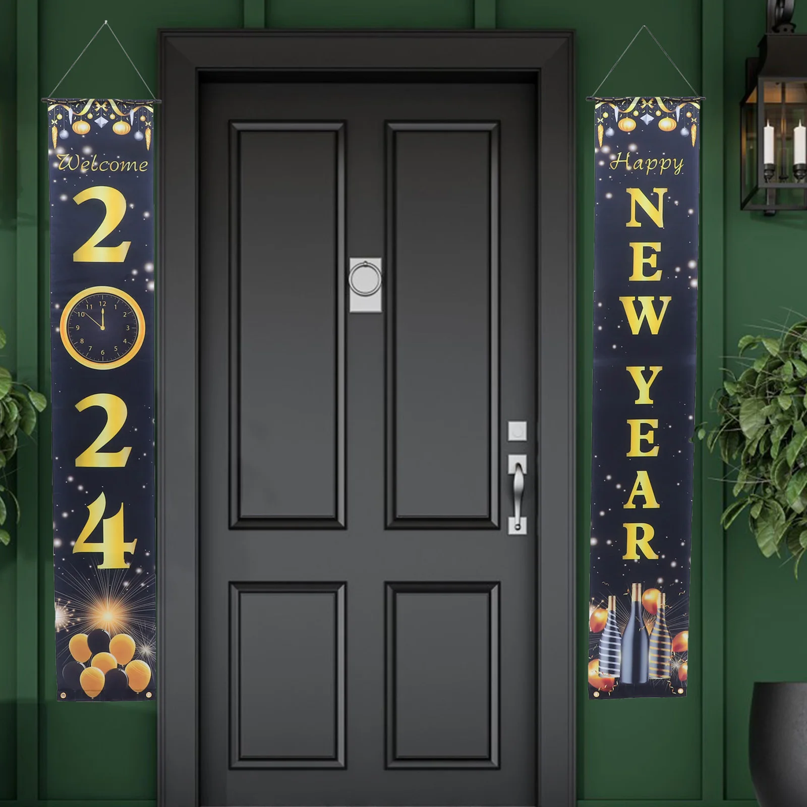 

New Year Couplets 30x180cm Beautiful Colors Safe Printing Non Fading Festival Decoration Holiday Banners Home Porch Decor Door