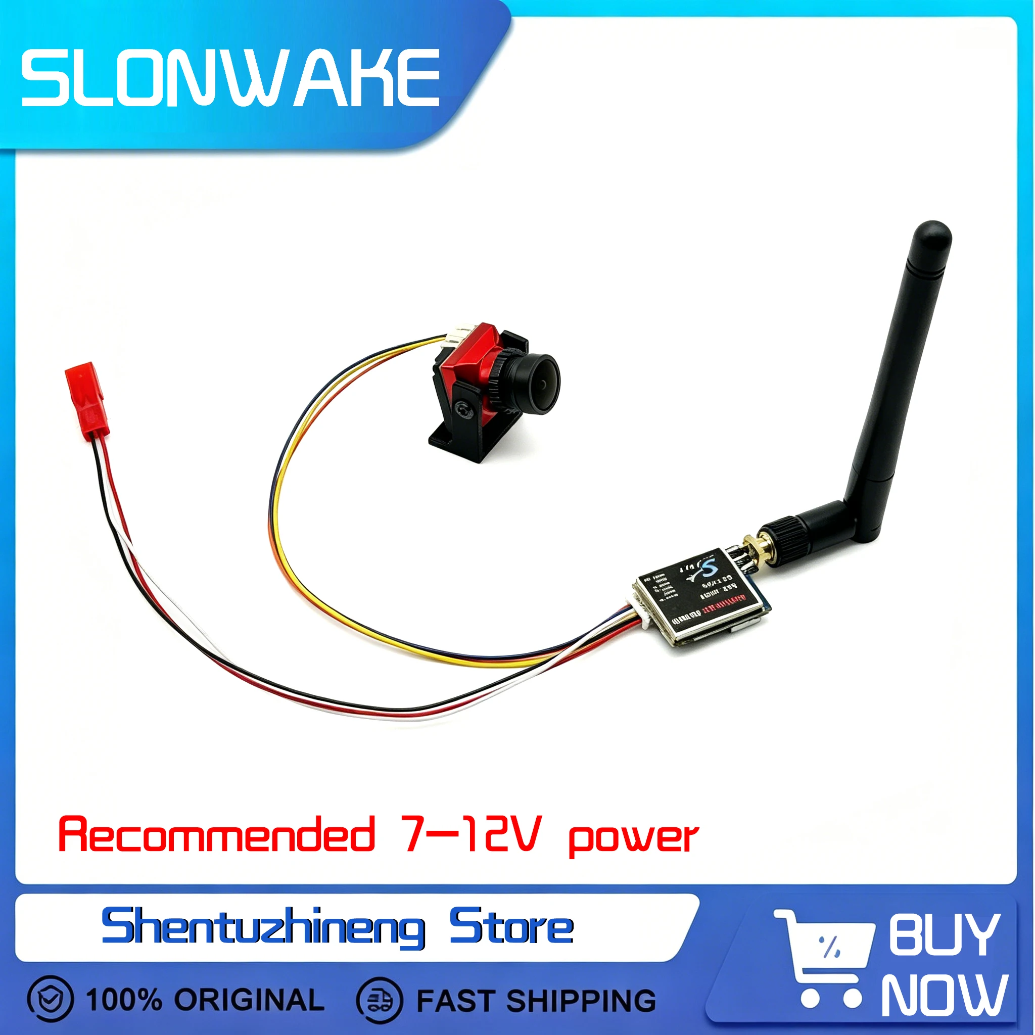 SLONWAKE  FPV Suit 600mW Video 5.8GHz 48CH Transmitter and Cmos 1500TVL Mini FPV Camera 2.1mm For RC Racing Drone Model
